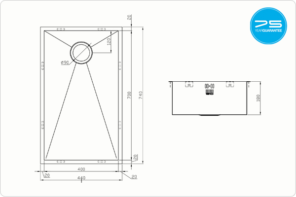 ZENUNO 700U OSW Sink