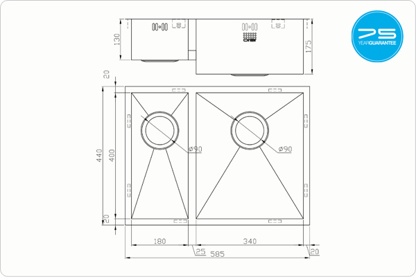 ZENDUO 180/340U Sink