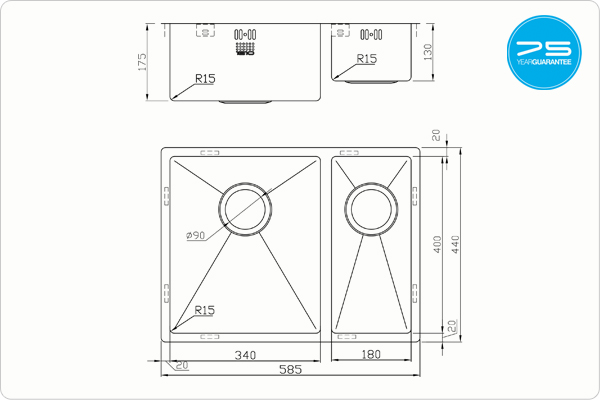 ZENDUO15 340/180U Sink