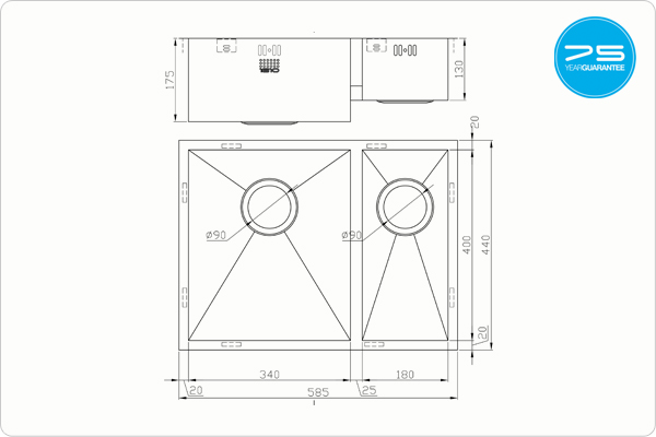 ZENDUO 340/180U Sink