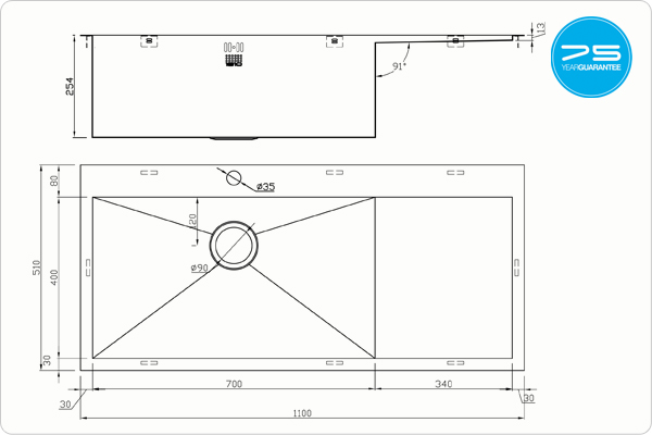 ZENUNO 70I-F BBL Deep Sink