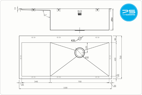 ZENUNO 70I-F BBR Deep Sink