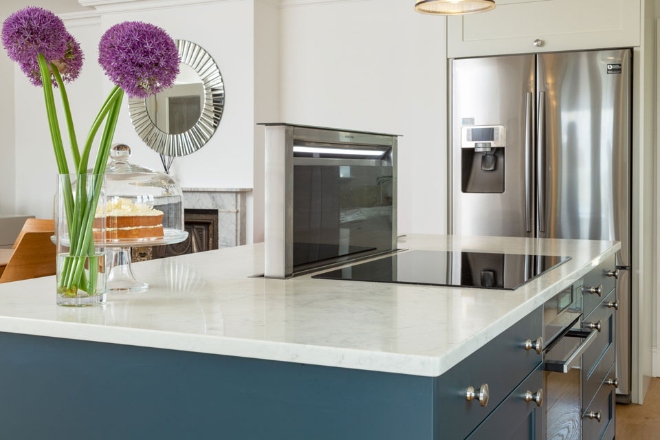 AG Quartz Fusion White (cabinetry by Dual Designs)