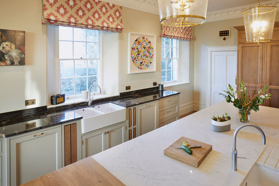 AG Quartz Fusion White & Cosmic Black Granite (cabinetry by Heaven & Stubbs)