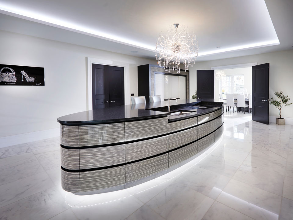 Classic Quartz Starlight Black & Bianco Carrara Marble (cabinetry by Heaven & Stubbs)