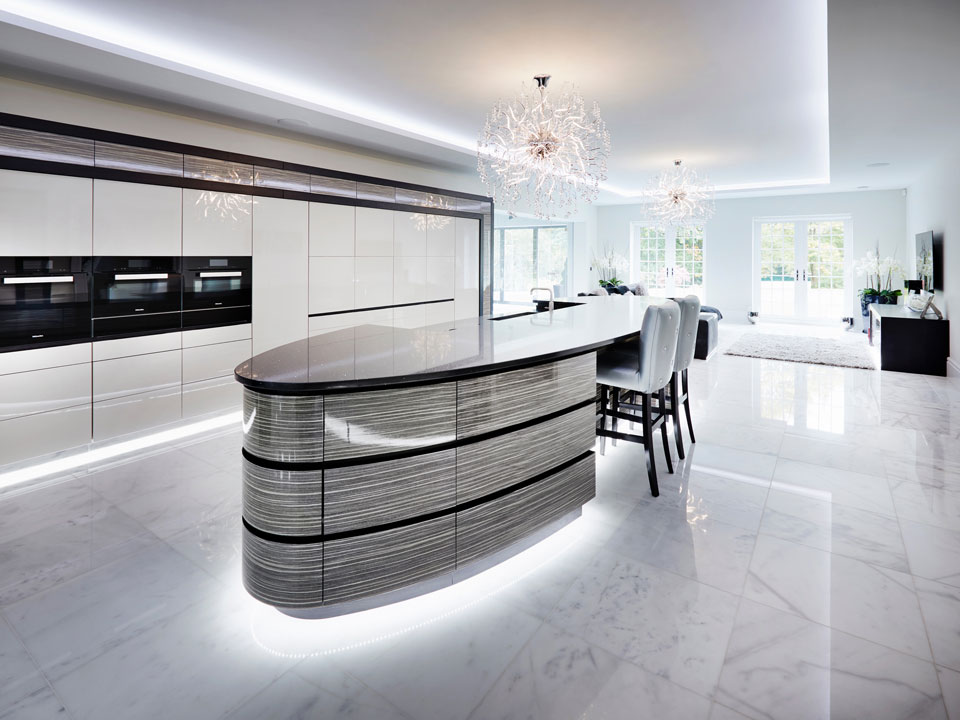 Classic Quartz Starlight Black & Bianco Carrara Marble (cabinetry by Heaven & Stubbs)