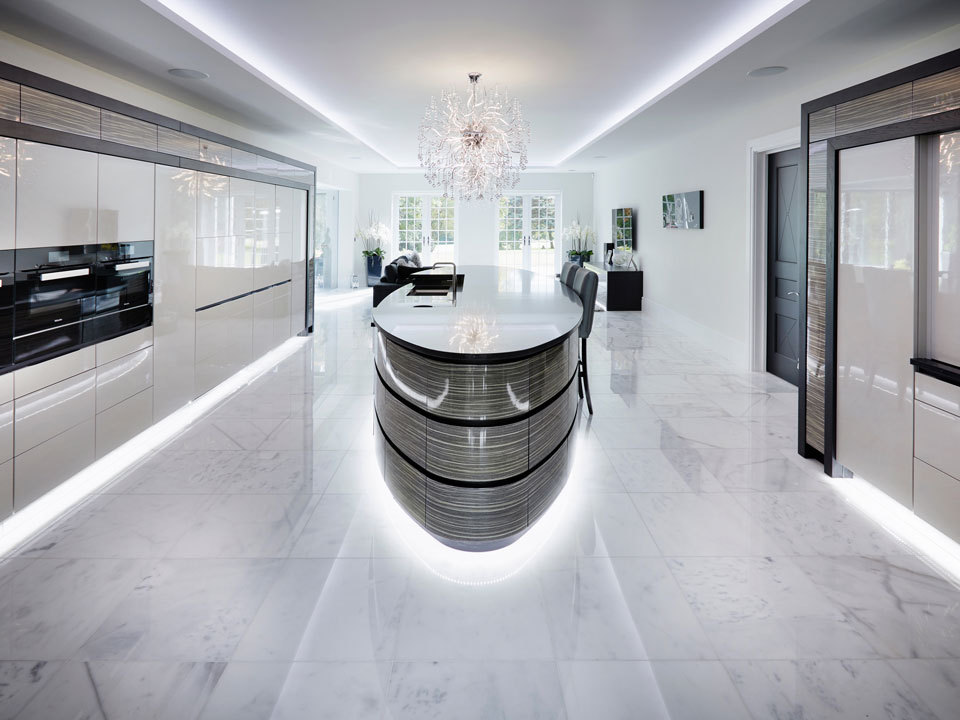 Classic Quartz Starlight Black & Bianco Carrara Marble (cabinetry by Heaven & Stubbs)