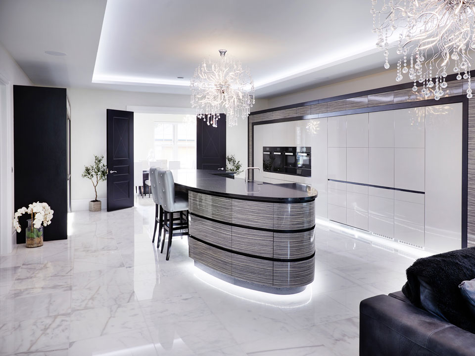 Classic Quartz Starlight Black & Bianco Carrara Marble (cabinetry by Heaven & Stubbs)