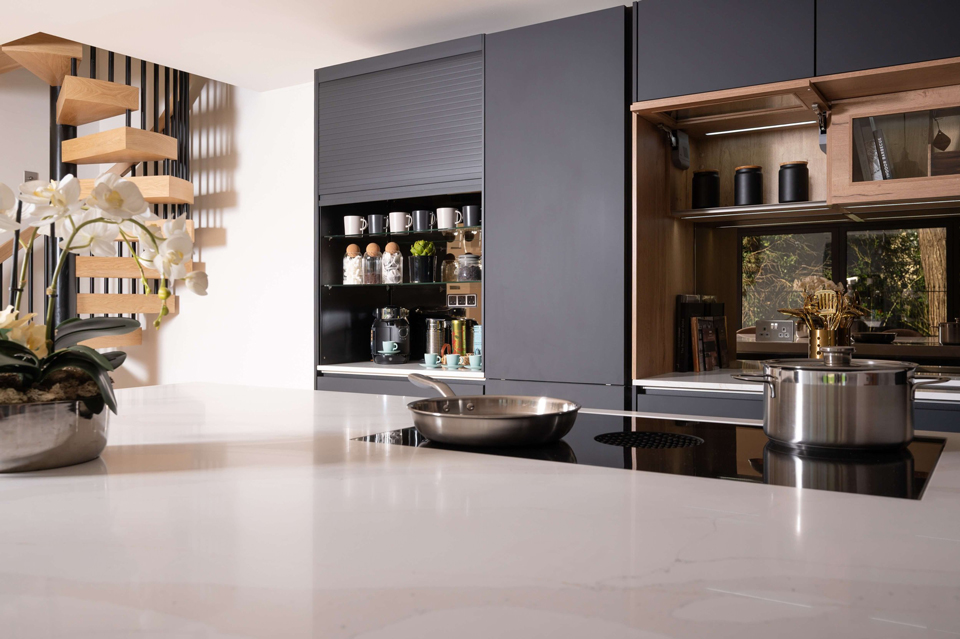 AG Quartz Calacatta Luxo (cabinetry by Audus Kitchens)