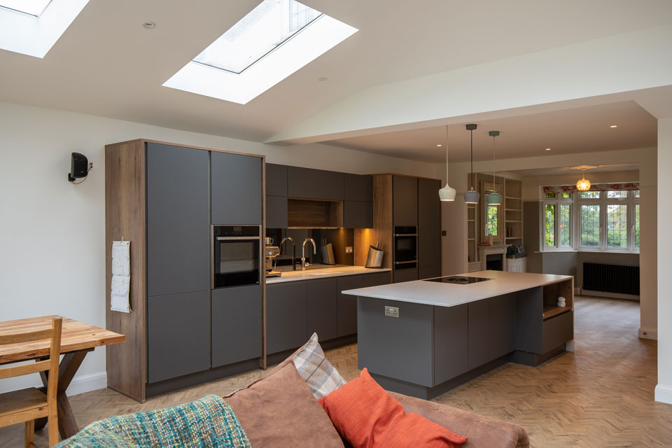 Silestone Desert Silver Suede (cabinetry by Audus Kitchens)