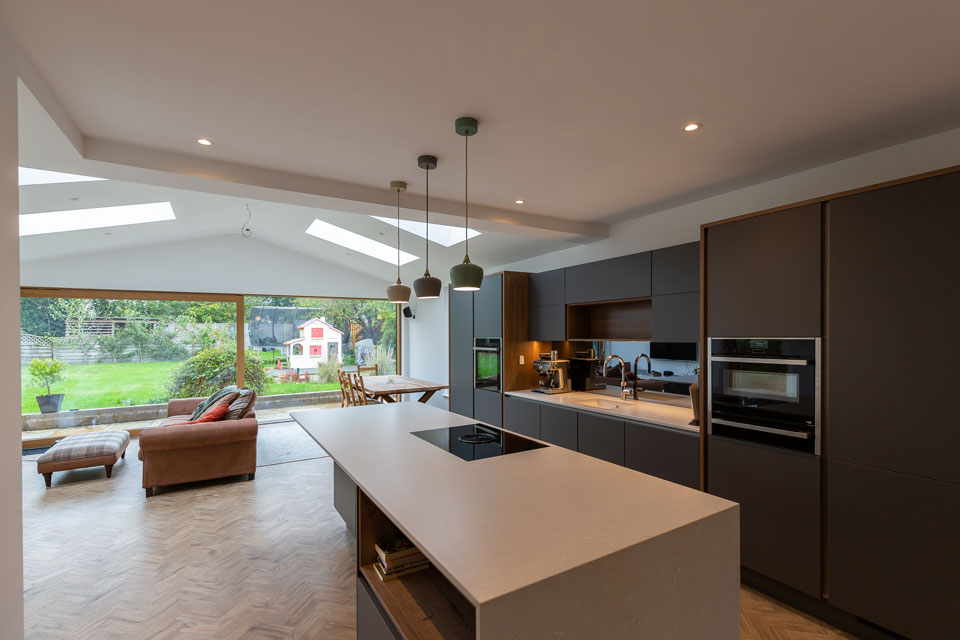 Silestone Desert Silver Suede (cabinetry by Audus Kitchens)