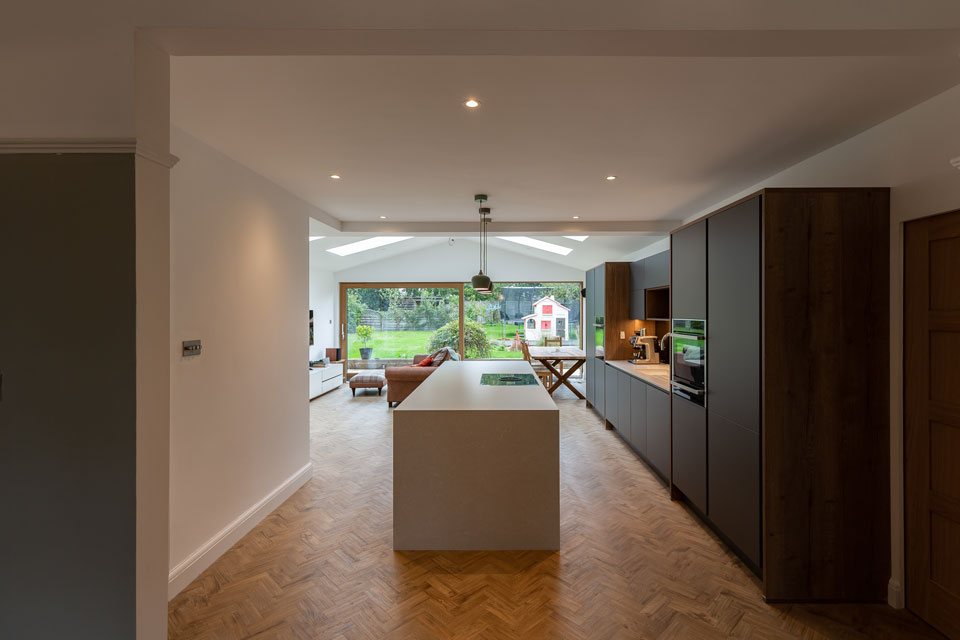 Silestone Desert Silver Suede (cabinetry by Audus Kitchens)