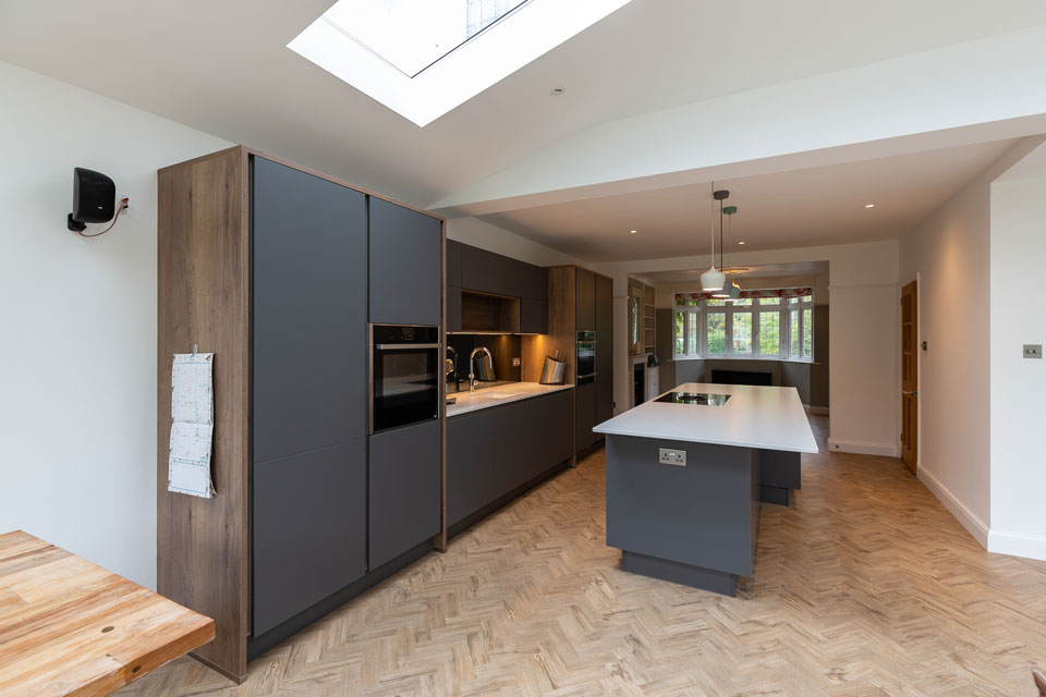 Silestone Desert Silver Suede (cabinetry by Audus Kitchens)