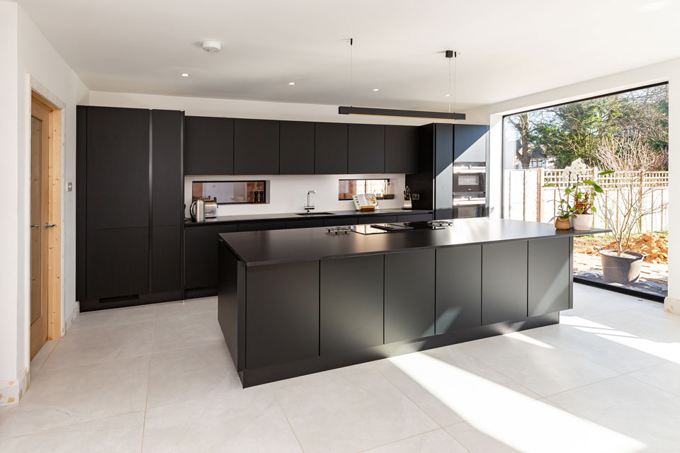 Silestone Negro Tebas Suede (cabinetry by Audus Kitchens)