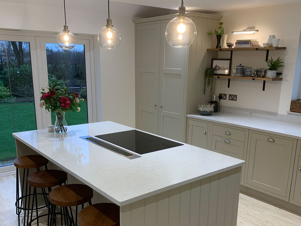 Silestone Lagoon (cabinetry by BC Kitchens and Furniture)