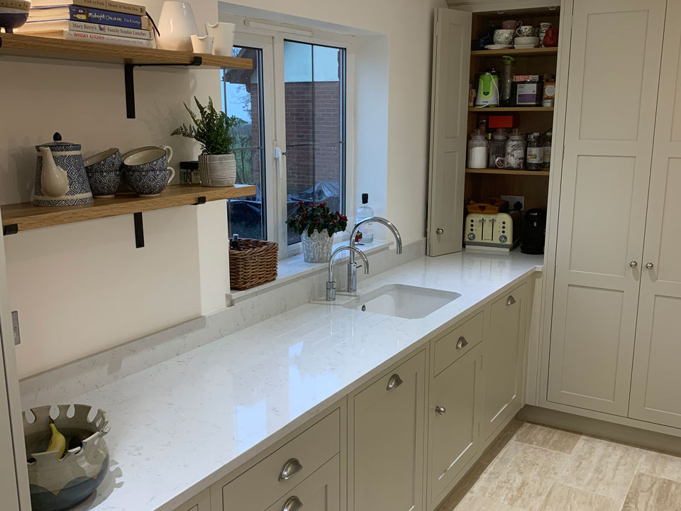 Silestone Lagoon (cabinetry by BC Kitchens and Furniture)