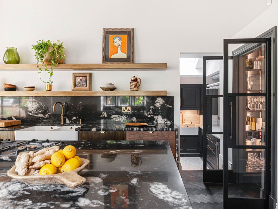 Titanium Granite & AG Quartz Fusion White (cabinetry by Heaven & Stubbs)