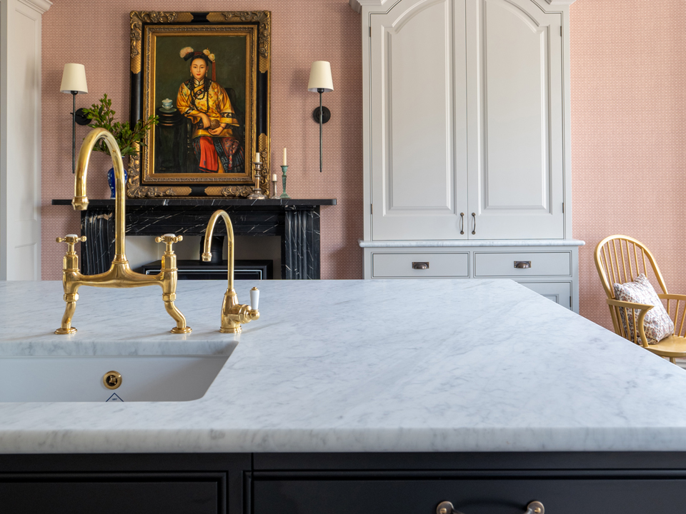 Honed Carrara Marble (cabinetry by Heaven & Stubbs)