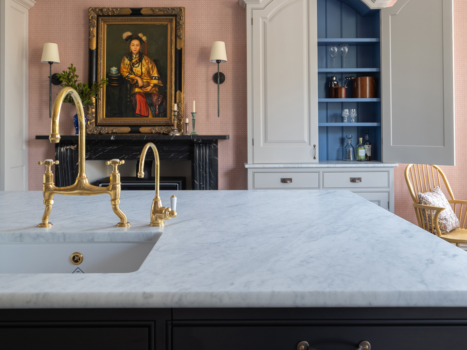 Honed Carrara Marble (cabinetry by Heaven & Stubbs)