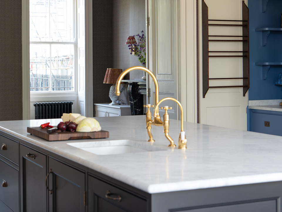 Honed Carrara Marble (cabinetry by Heaven & Stubbs)