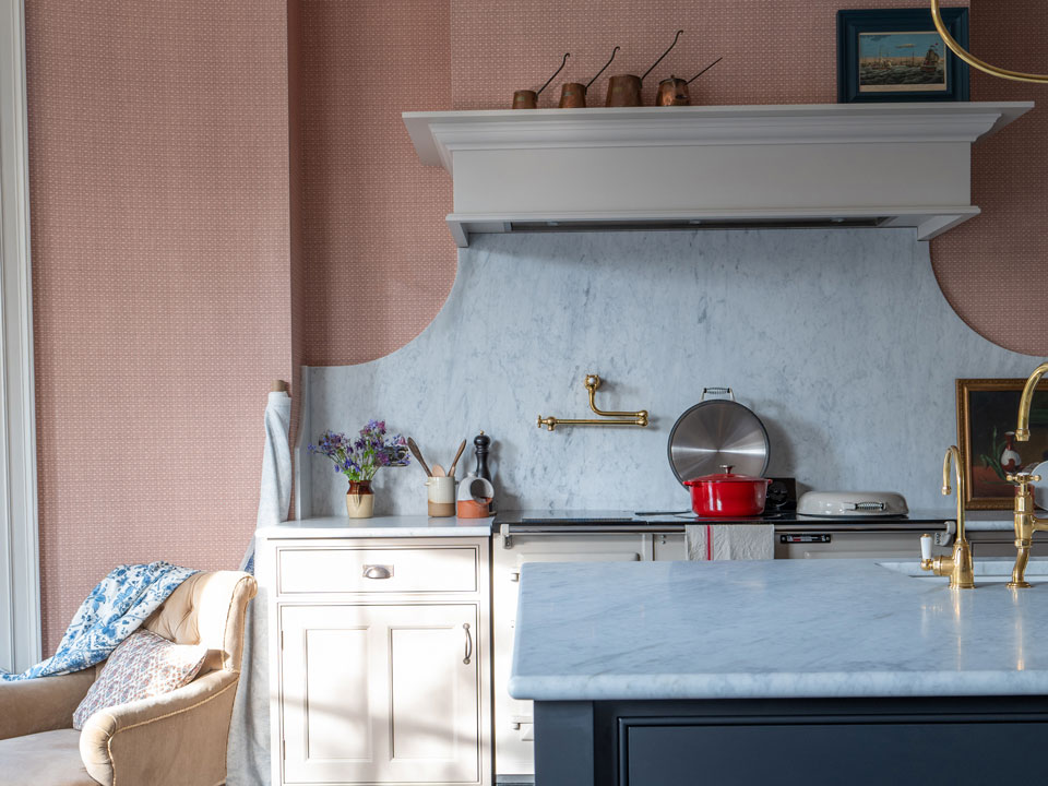 Honed Carrara Marble (cabinetry by Heaven & Stubbs)