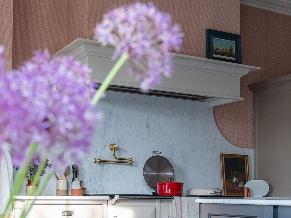 Honed Carrara Marble (cabinetry by Heaven & Stubbs)