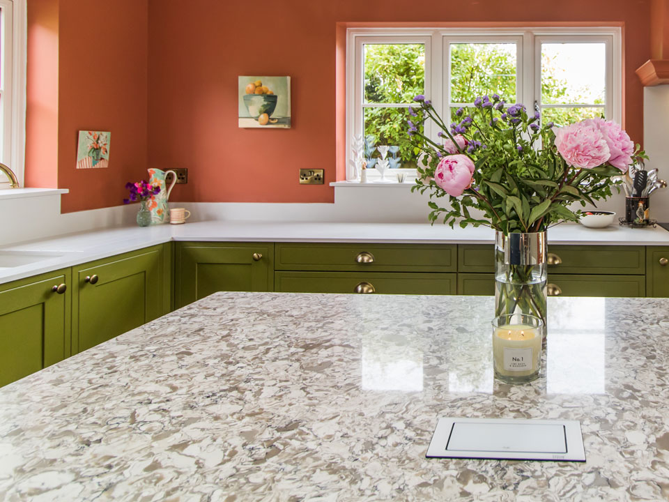 AG Quartz Blanco Snow and Montclair (cabinetry by Paul Rowles Kitchens)