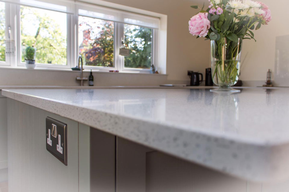 AG Quartz Blanco Starlight (cabinetry by Paul Rowles Kitchens)