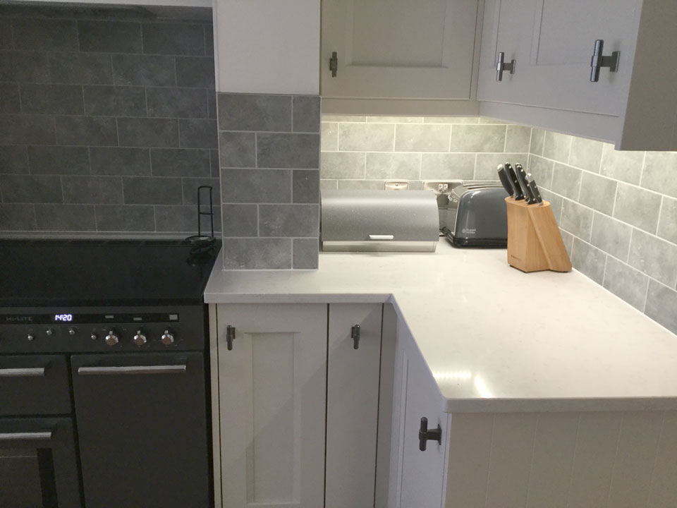 Silestone Lagoon (cabinetry by Paul Rowles Kitchens)