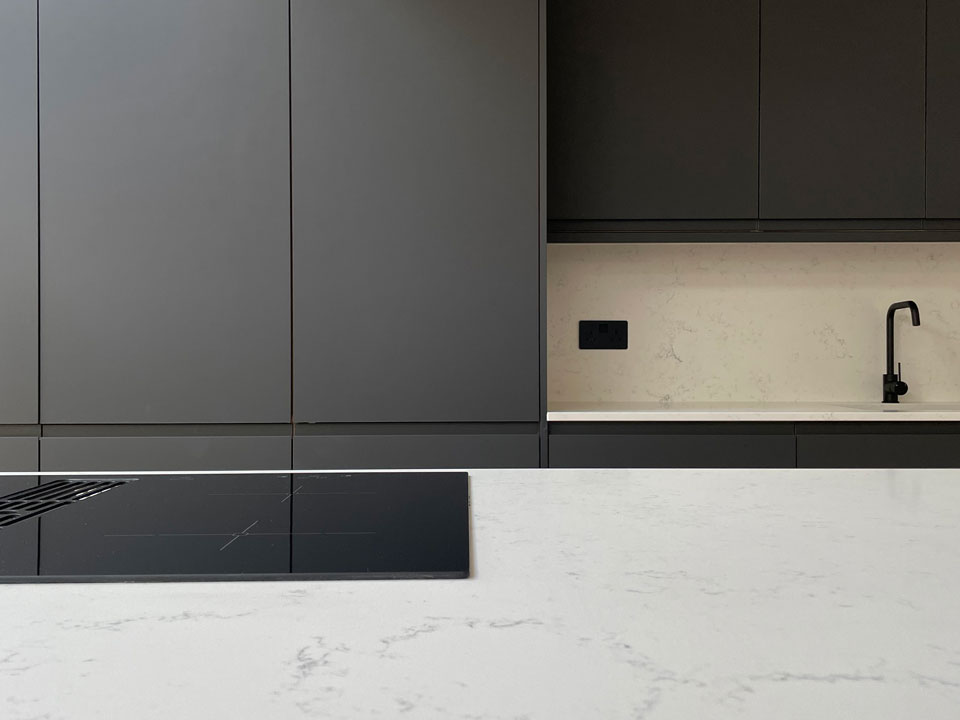 AG Quartz Blanco Carrara Q (cabinetry by Sub Blue Ltd)