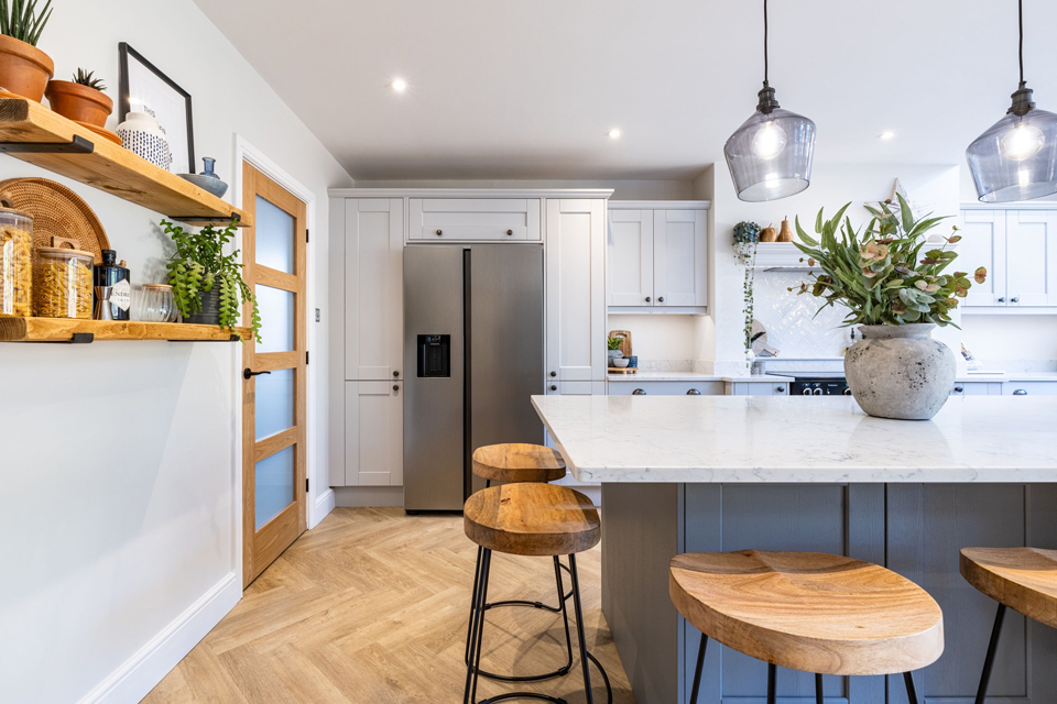AG Quartz Fusion White (cabinetry by Zest Kitchens)