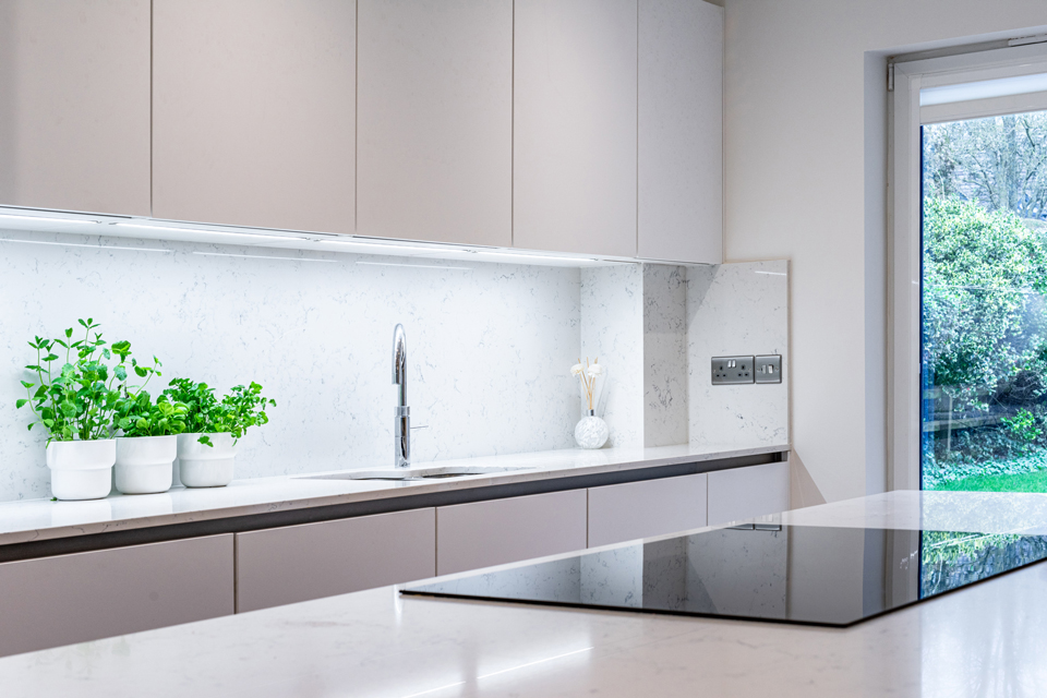 AG Quartz Blanco Carrara Q (cabinetry by Zest Kitchens)