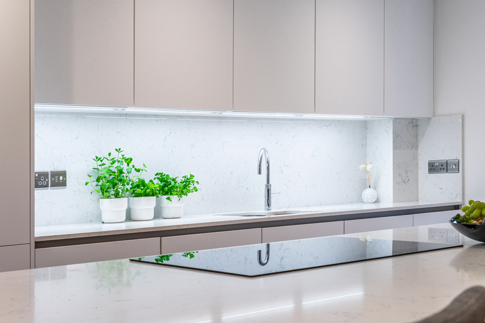 AG Quartz Blanco Carrara Q (cabinetry by Zest Kitchens)